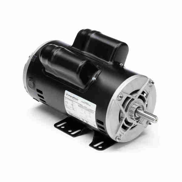 Marathon 5 Hp Air Compressor Motor, 1 Phase, 3600 Rpm, 230 V, 56H Frame, Odp 9038B